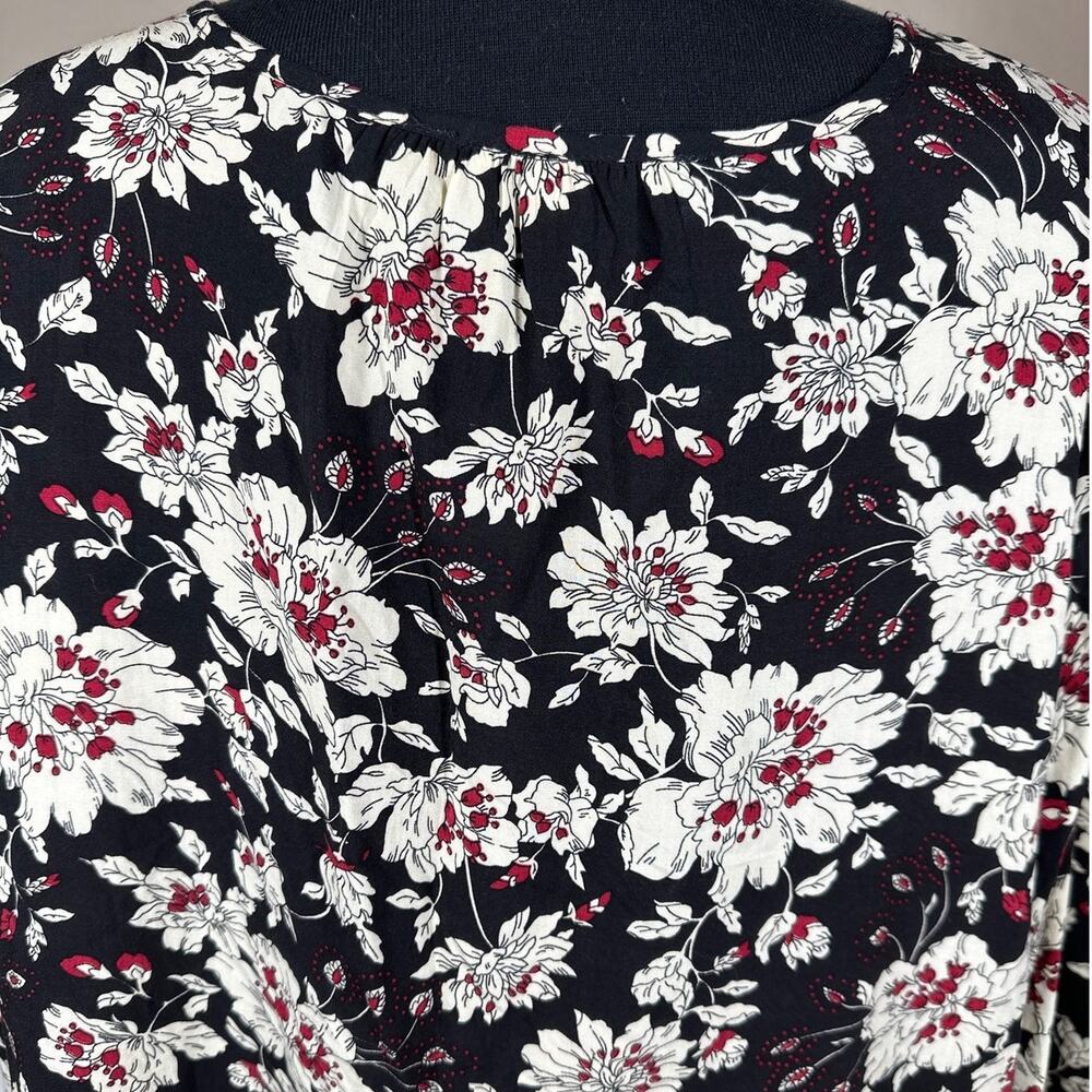 Fun 2 Fun Stitch Fix Floral Pintuck Pullover Blouse Top Black 2XL Office Casual - Picture 8 of 14